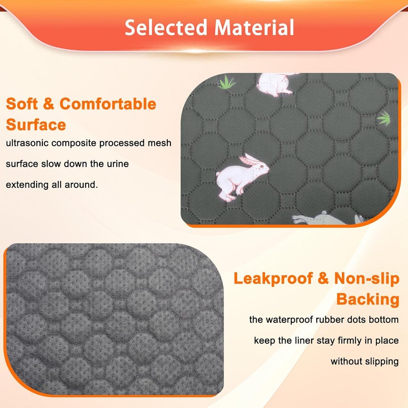 MODESLAB Guinea Pig Cage Liner, Reusable Guinea Pig Bedding Washable Absorbent Pee Pads for Dogs Kitten Rabbit Chinchilla Hamster, Leakproof & Anti Slip (2, C&C 2*3, 28"x41") - Image 3